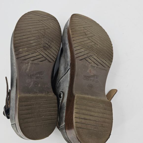 Dansko Clogs Mules Shoe Ingrid Shoes Gray Oiled Leather Boho Lagenlook 40 US 10 - Picture 7 of 10